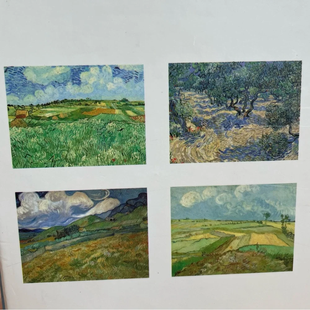 Vintage 1997 Vincent Van Gogh Note Cards in Keepsake Box 4 Designs w Envelopes